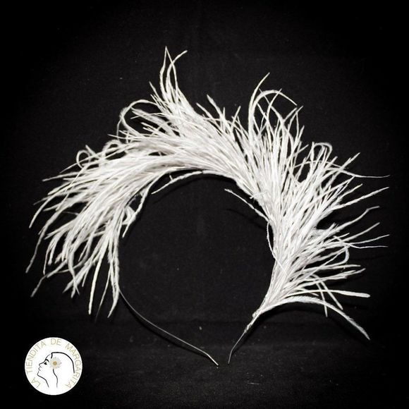 Bridal wedding headband feather lightweight new handmade - Picture 6 of 7